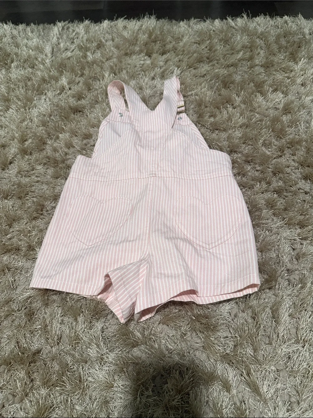 The Beaufort Bonnet Company Pink & White Striped Shortalls
